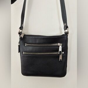 Vintage Vintage Cole Haan Black Leather Crossbody Zippered Border
